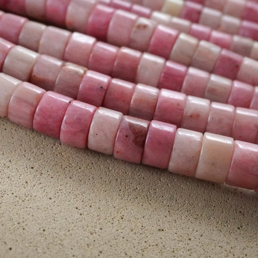 Thulite (Heishe)(Smooth)(4mm)(15"Strand)