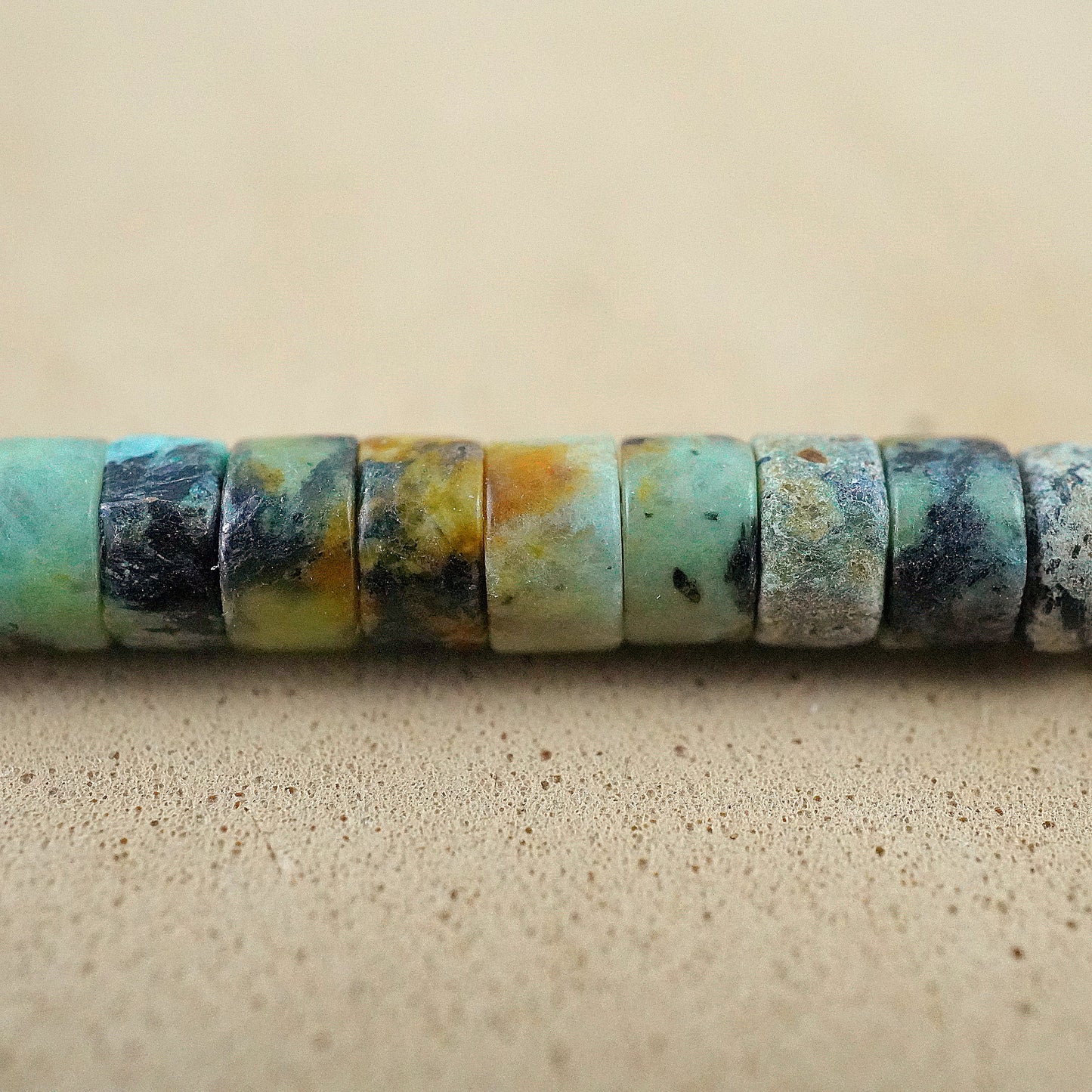 African Turquoise (Heishe)(Smooth)(4mm)(15"Strand)