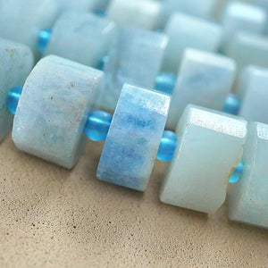 Aquamarine (Heishe)(Faceted)(10mm)(16"Strand)