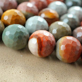 Polychrome Jasper (Round)(Faceted)(6mm)(8mm)(10mm)(16"Strand)