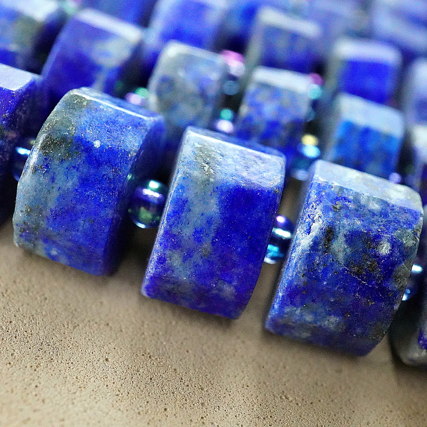 Lapis Lazuli (Heishe)(Faceted)(11mm)(16"Strand)