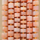 Peach Moonstone (Heishe)(Matte)(10mm)(12mm)(16"Strand)