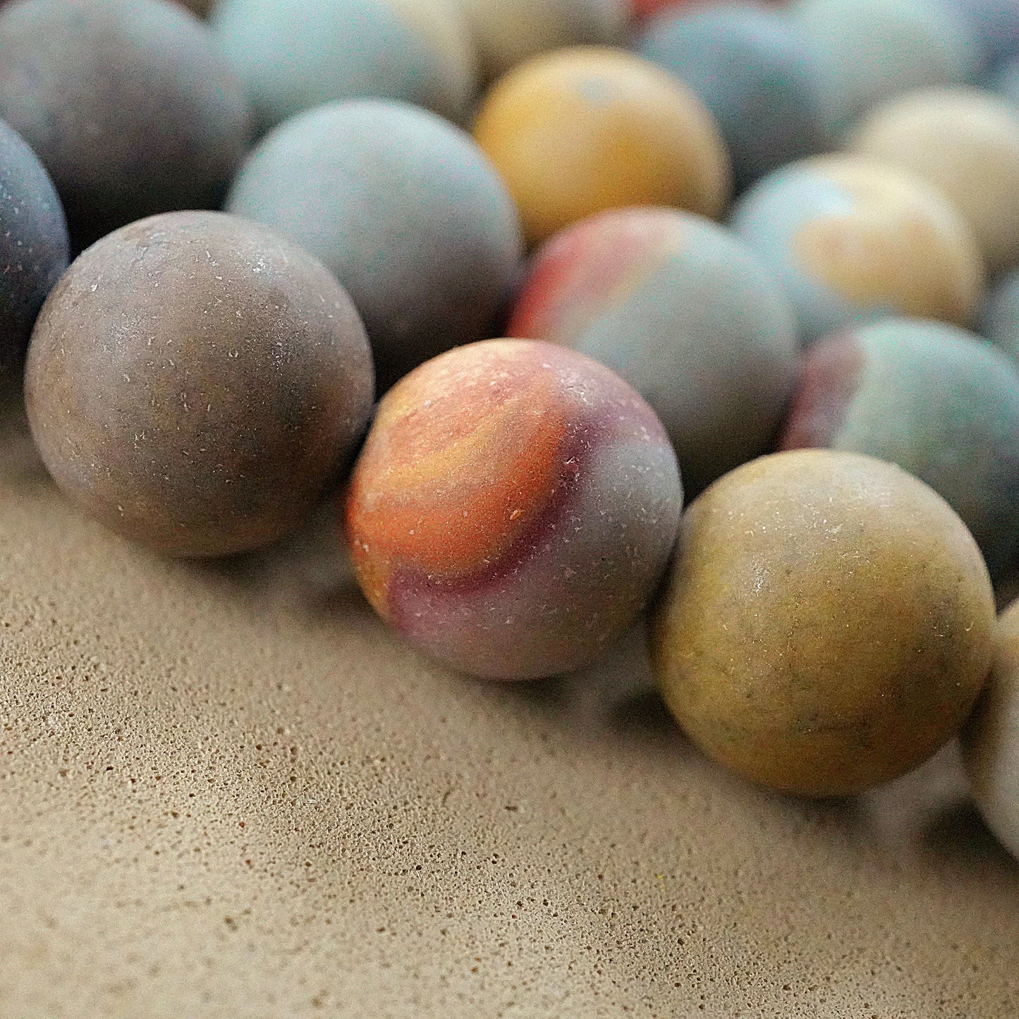 Polychrome Jasper (Round)(Matte)(6mm)(8mm)(16"Strand)