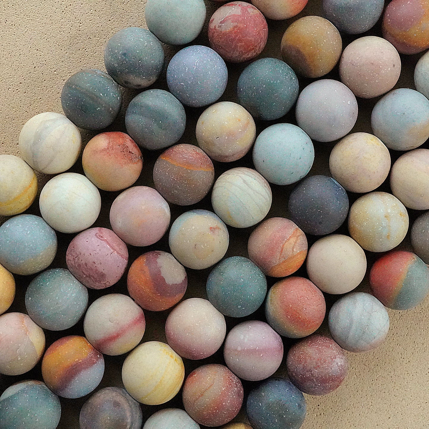 Polychrome Jasper (Round)(Matte)(6mm)(8mm)(16"Strand)