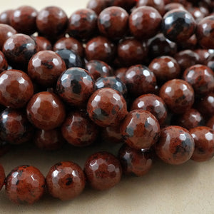 Mahogany Obsidian (Round)(Faceted)(4mm)(6mm)(8mm)(10mm)(12mm)(16"Strand)
