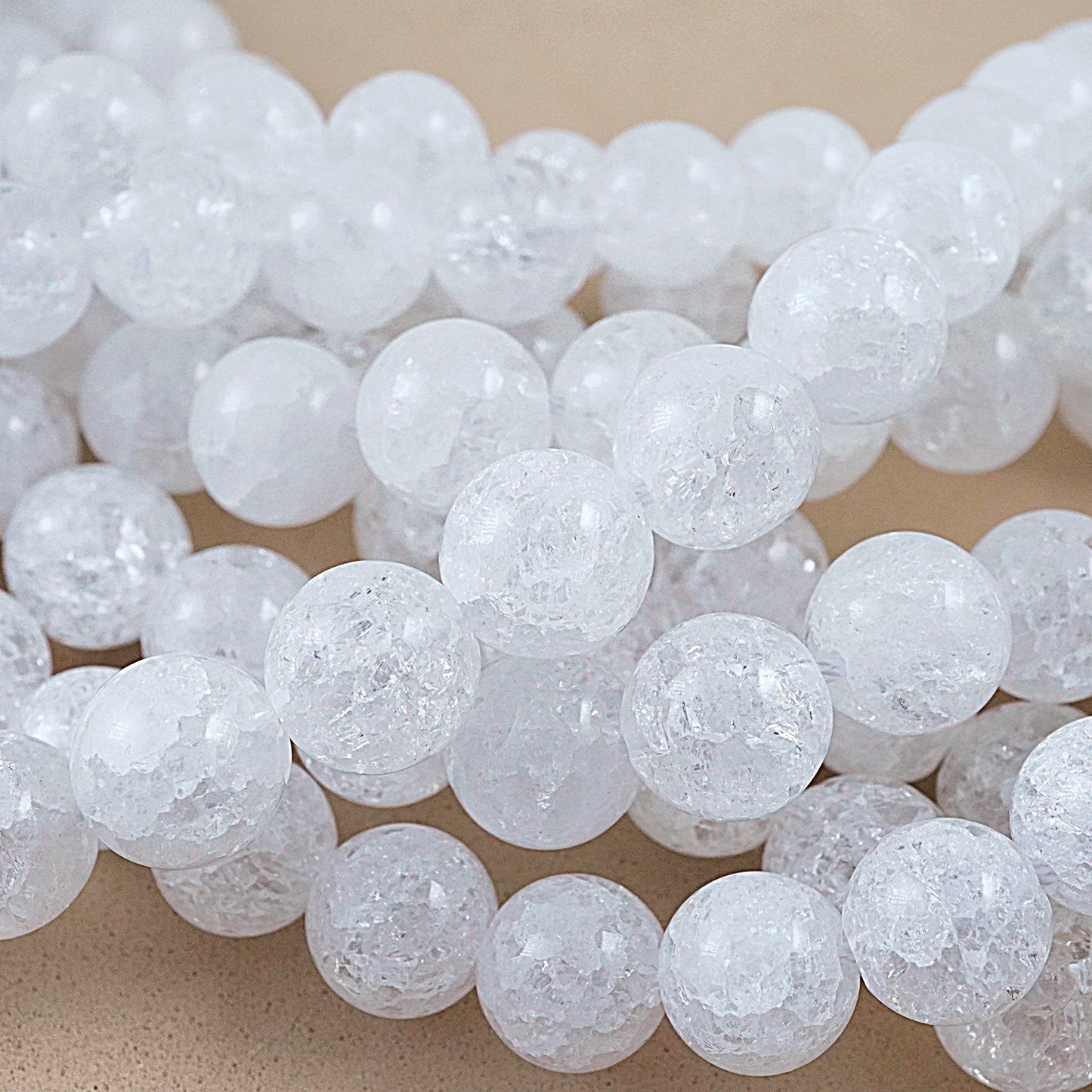 Crackle Quartz (Round)(Smooth)(6mm)(8mm)(10mm)(16"Strand)