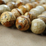 Picture Jasper (Round)(Faceted)(4mm)(6mm)(8mm)(10mm)(12mm)(16"Strand)