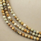 Picture Jasper (Round)(Faceted)(4mm)(6mm)(8mm)(10mm)(12mm)(16"Strand)
