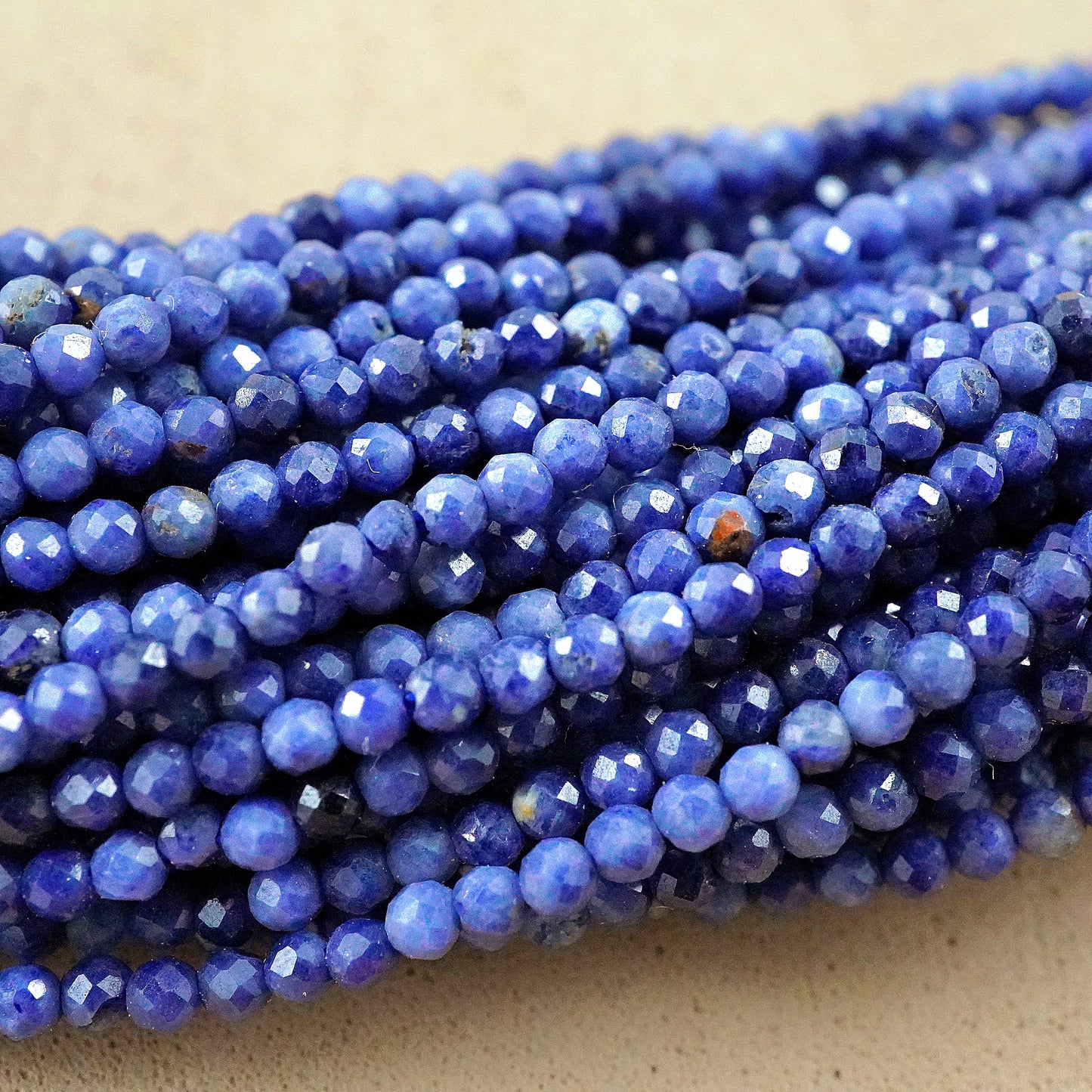 Sapphire (Round)(Micro)(Faceted)(2mm)(15"Strand)