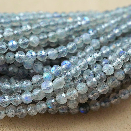 Labradorite (Round)(Micro)(Faceted)(2.5mm)(15"Strand)