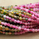 Watermelon Tourmaline (Round)(Micro)(Faceted)(2mm)(15"Strand)