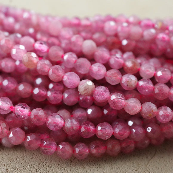 Pink Tourmaline (Round)(Micro)(Faceted)(2mm)(15