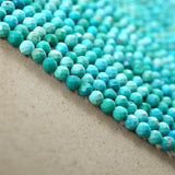 Turquoise (Round)(Micro)(Faceted)(High Grade)(2mm)(2.5mm)(3mm)(15"Strand)