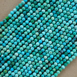 Turquoise (Round)(Micro)(Faceted)(High Grade)(2mm)(2.5mm)(3mm)(15"Strand)