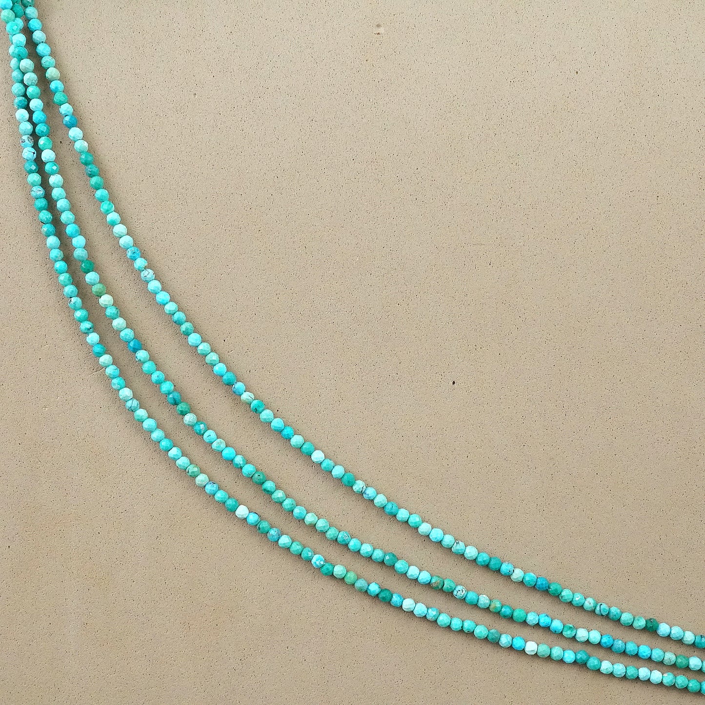 Turquoise (Round)(Micro)(Faceted)(High Grade)(2mm)(2.5mm)(3mm)(15"Strand)