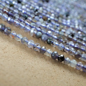 Iolite (Round)(Micro)(Faceted)(2.5mm)(15.5"Strand)