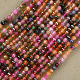 Watermelon Tourmaline (Mix)(Round)(Micro)(Faceted)(2mm)(3mm)(15"Strand)
