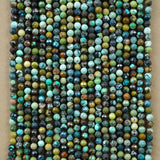 Turquoise (Round)(Micro)(Faceted)(Mix Grade)(2.5mm)(4mm)(15"Strand)