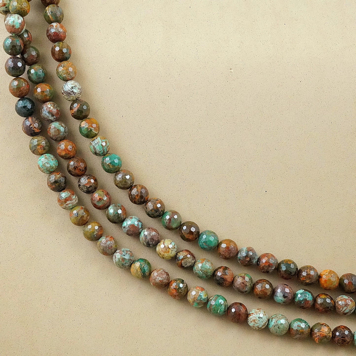 African Green Opal (Round)(Faceted)(10mm)(12mm)(16"Strand)