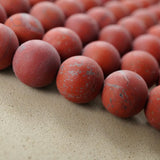 Red Jasper (Round)(Matte)(4mm)(6mm)(8mm)(10mm)(12mm)(16"Strand)