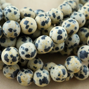 Dalmatian Jasper (Round)(Matte)(4mm)(6mm)(8mm)(10mm)(12mm)(16"Strand)