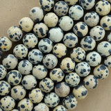 Dalmatian Jasper (Round)(Matte)(4mm)(6mm)(8mm)(10mm)(12mm)(16"Strand)