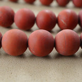 Red Jasper (Round)(Matte)(4mm)(6mm)(8mm)(10mm)(12mm)(16"Strand)
