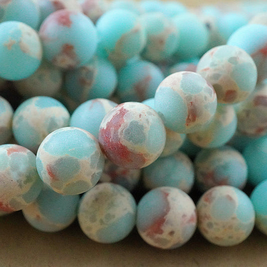 Aqua Terra Jasper (Round)(Matte)(4mm)(6mm)(8mm)(10mm)(16"Strand)