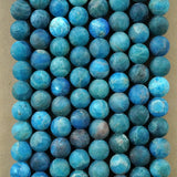 Blue Apatite (Round)(Matte)(4mm)(6mm)(8mm)(10mm)(12mm)(16"Strand)