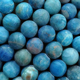 Blue Apatite (Round)(Matte)(4mm)(6mm)(8mm)(10mm)(12mm)(16"Strand)