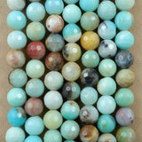 Black Gold Amazonite (Round)(Faceted)(4mm)(6mm)(8mm)(10mm)(12mm)(16"Strand)