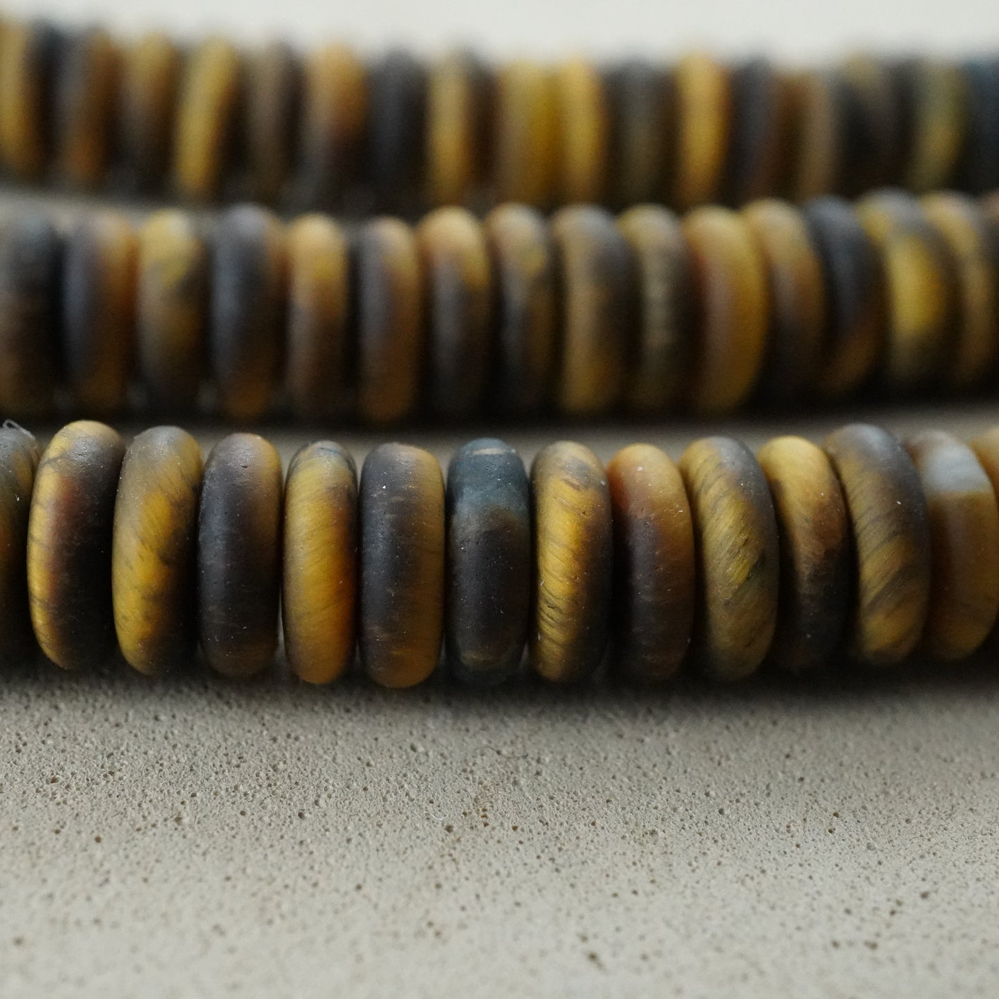 Tiger Eye (Rondelle)(Matte)(6mmx2mm)(15.5"Strand)