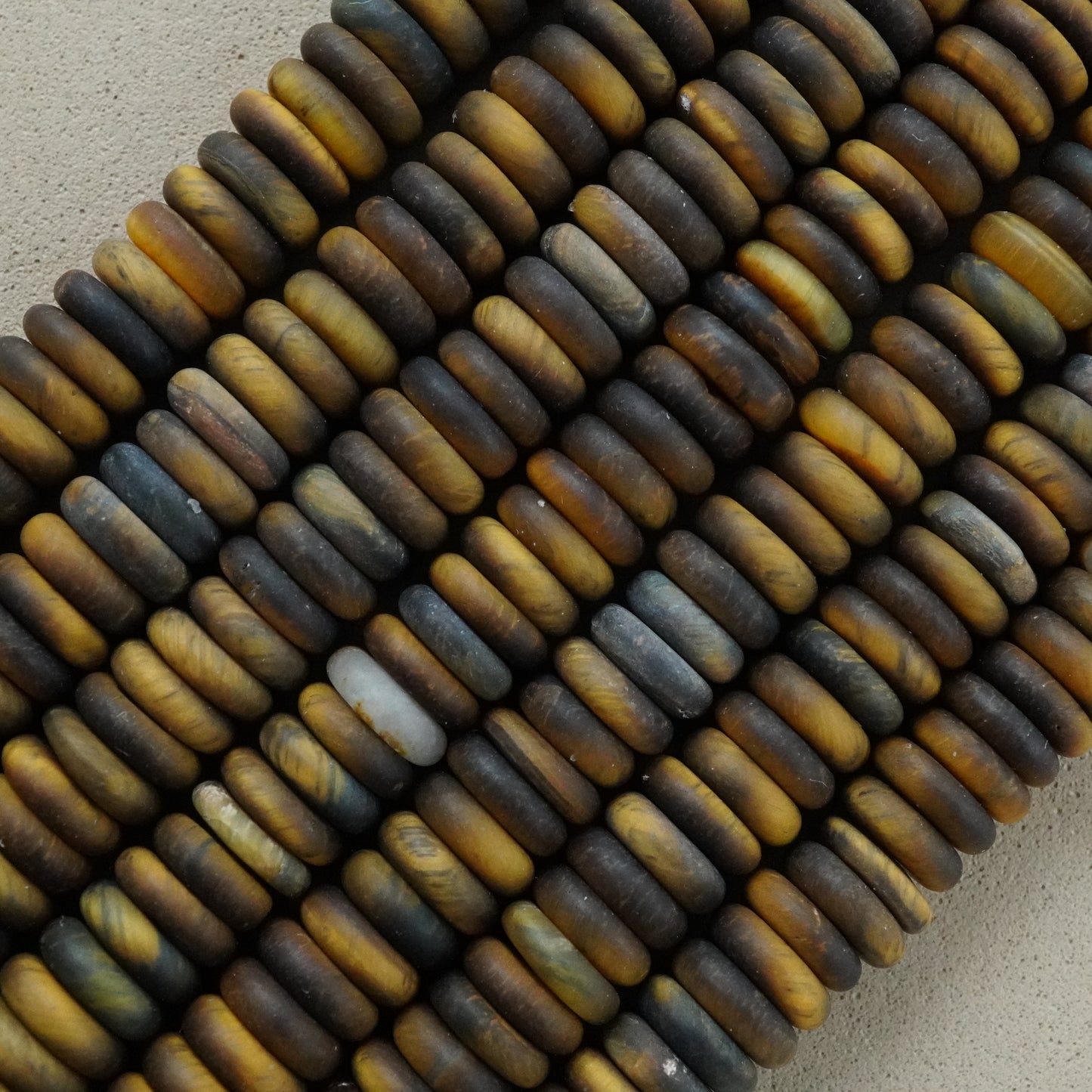 Tiger Eye (Rondelle)(Matte)(6mmx2mm)(15.5"Strand)