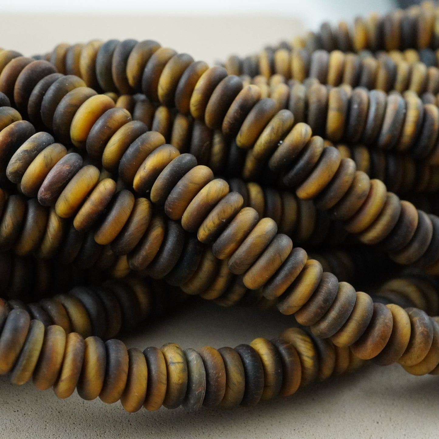 Tiger Eye (Rondelle)(Matte)(6mmx2mm)(15.5"Strand)