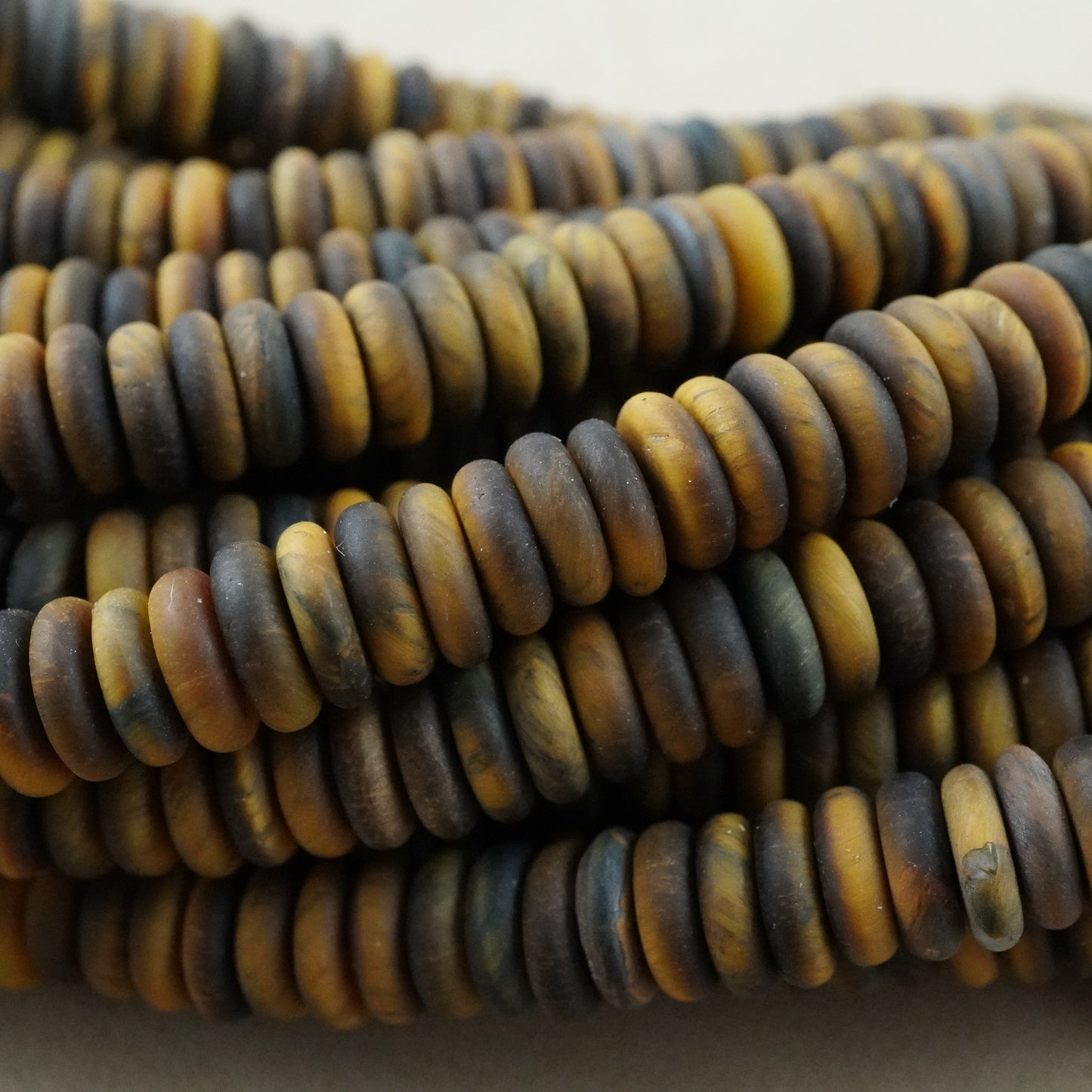 Tiger Eye (Rondelle)(Matte)(6mmx2mm)(15.5"Strand)