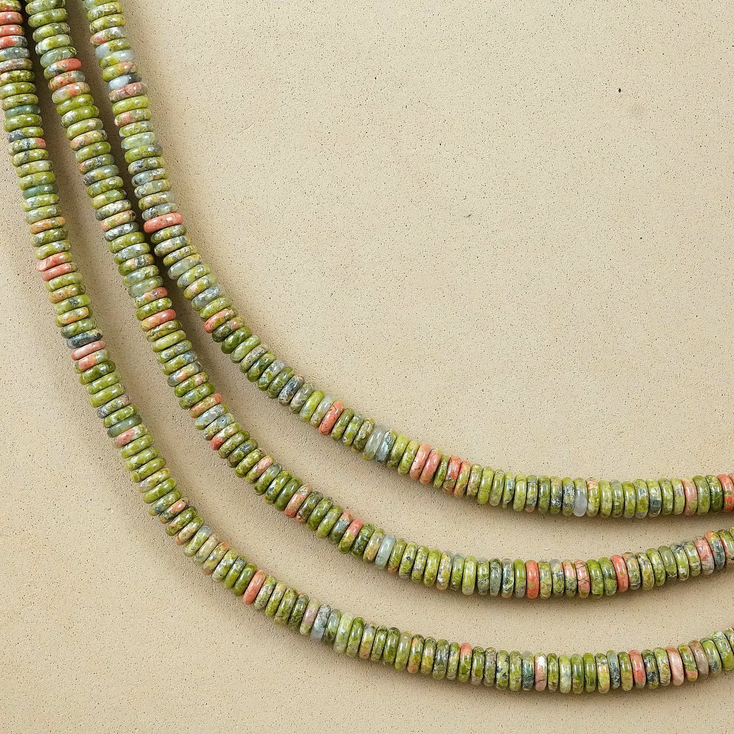 Unakite (Rondelle)(Smooth)(6mmx2mm)(15.5"Strand)