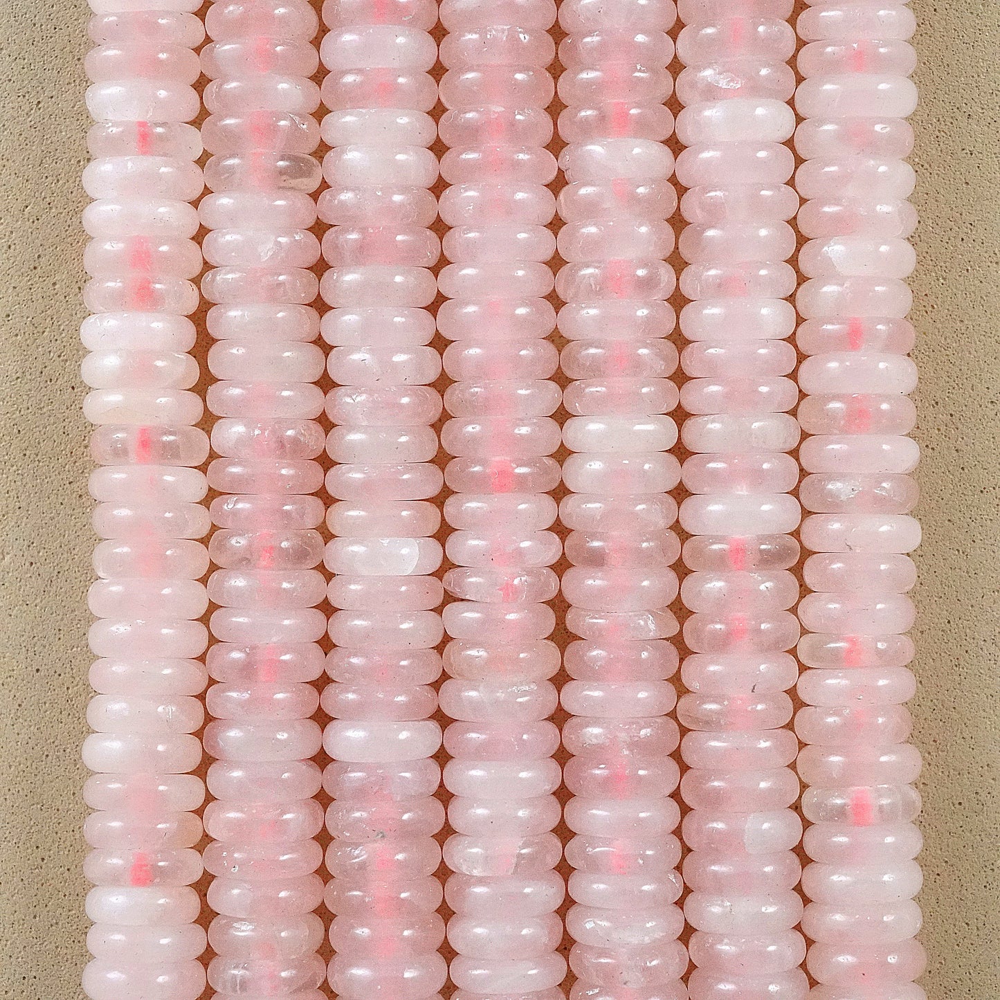 Rose Quartz (Rondelle)(Smooth)(6mmx2mm)(15.5"Strand)