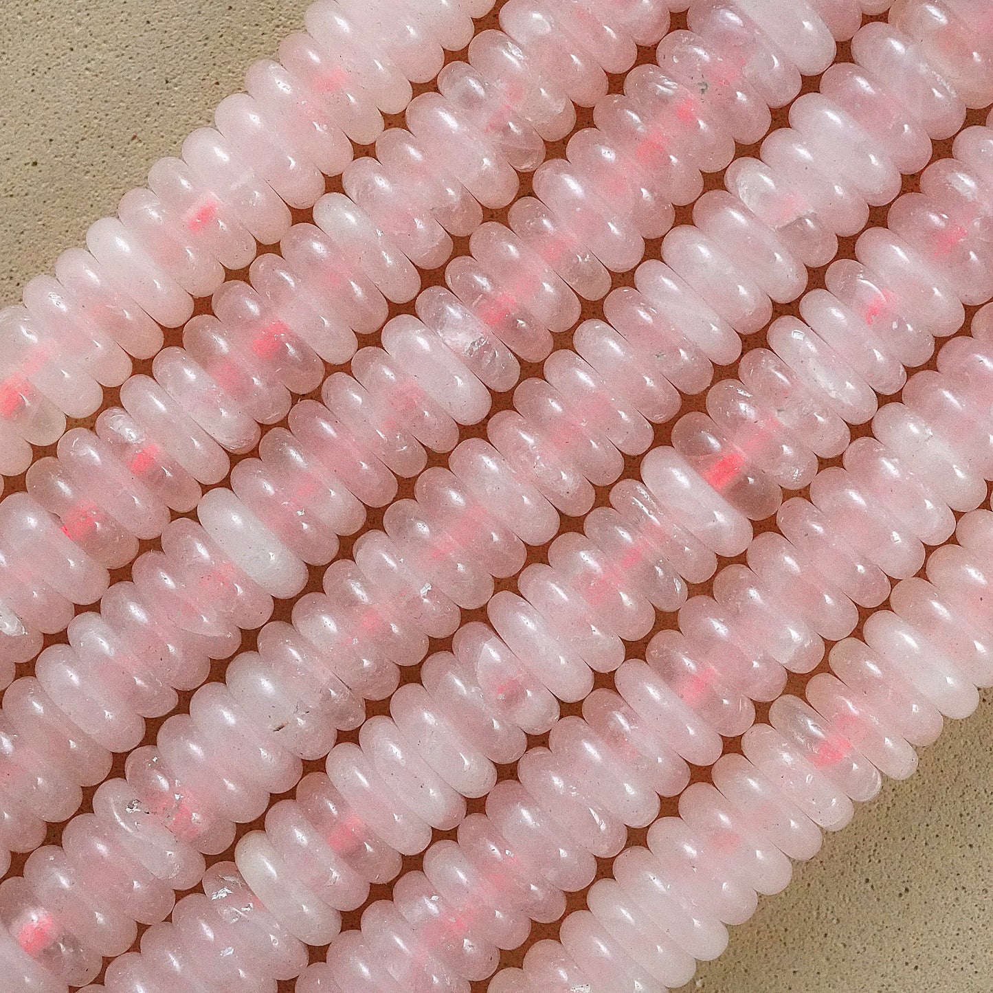 Rose Quartz (Rondelle)(Smooth)(6mmx2mm)(15.5"Strand)