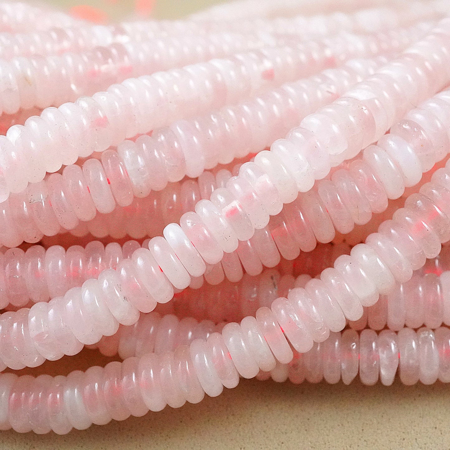 Rose Quartz (Rondelle)(Smooth)(6mmx2mm)(15.5"Strand)