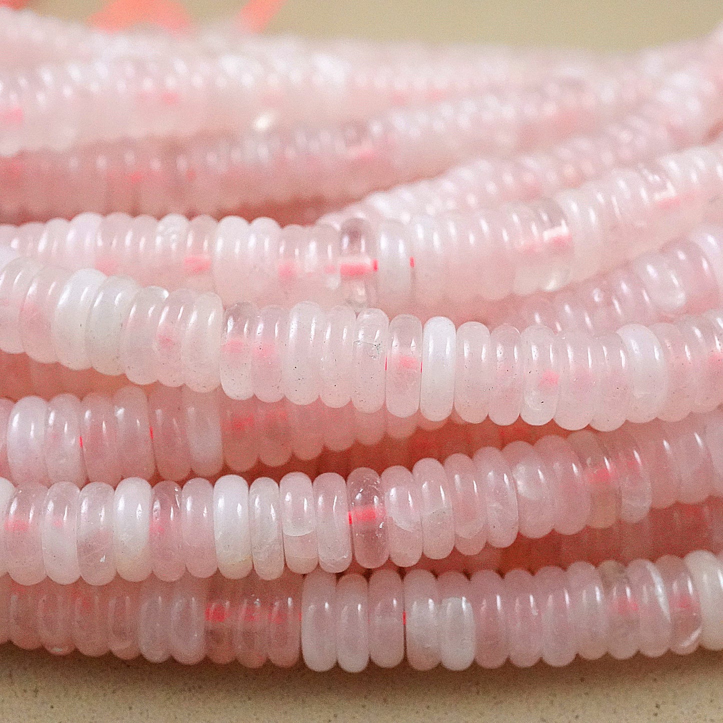 Rose Quartz (Rondelle)(Smooth)(6mmx2mm)(15.5"Strand)