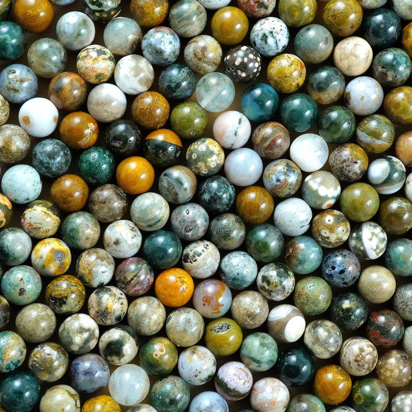 Ocean Jasper (Light)(Round)(Smooth)(6mm)(8mm)(10mm)(16"Strand)