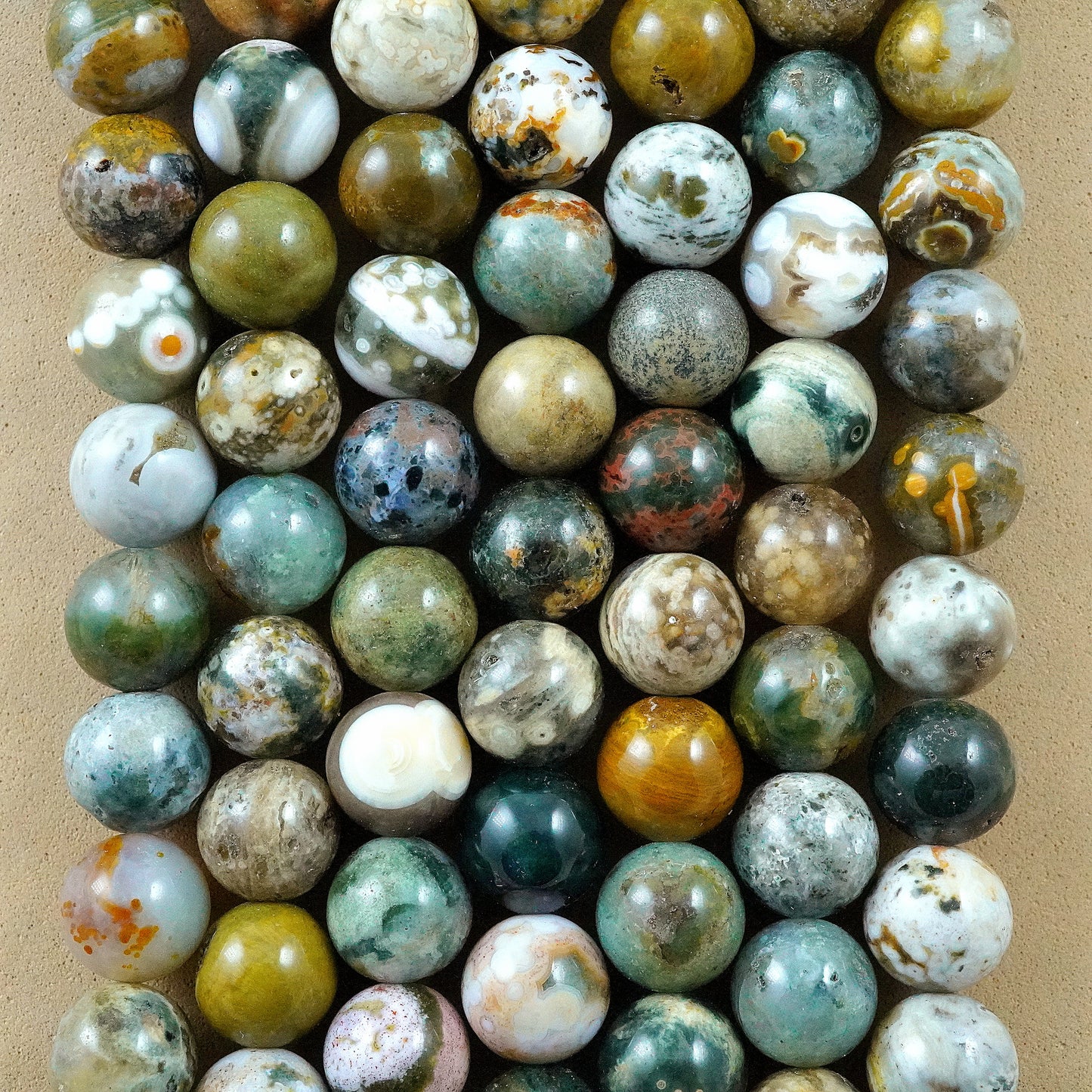 Ocean Jasper (Light)(Round)(Smooth)(6mm)(8mm)(10mm)(16"Strand)