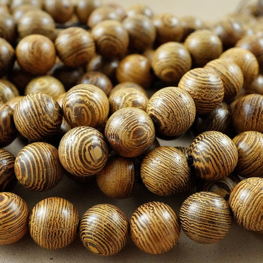 Wenge Wood (Round)(Smooth)(6mm)(8mm)(10mm)(12mm)(16"Strand)