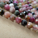 Watermelon Tourmaline (Round)(Micro)(Faceted)(4mm)(15.5"Strand)