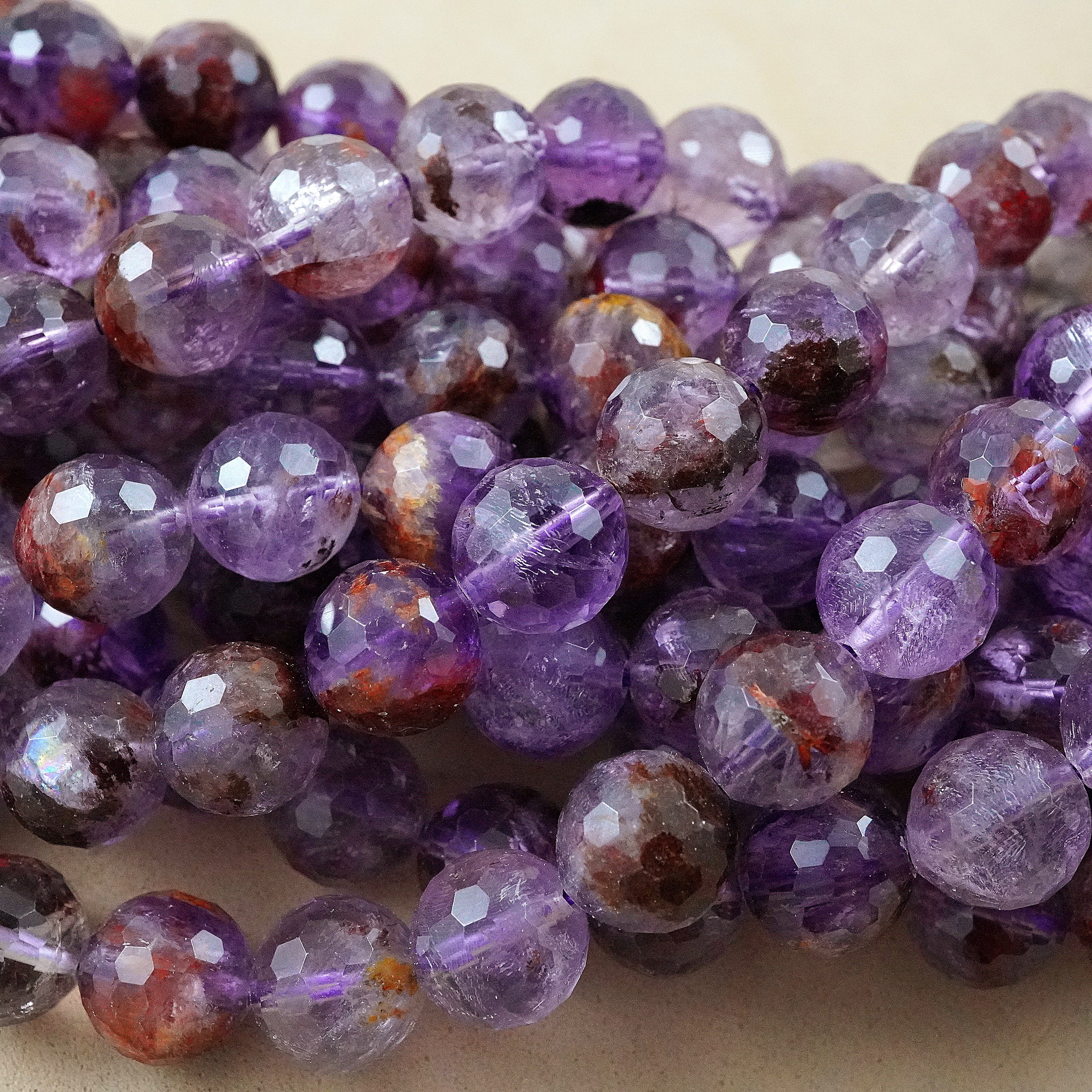 Spotted Mohave Purple 10-11mm Round Beads/ buy 8