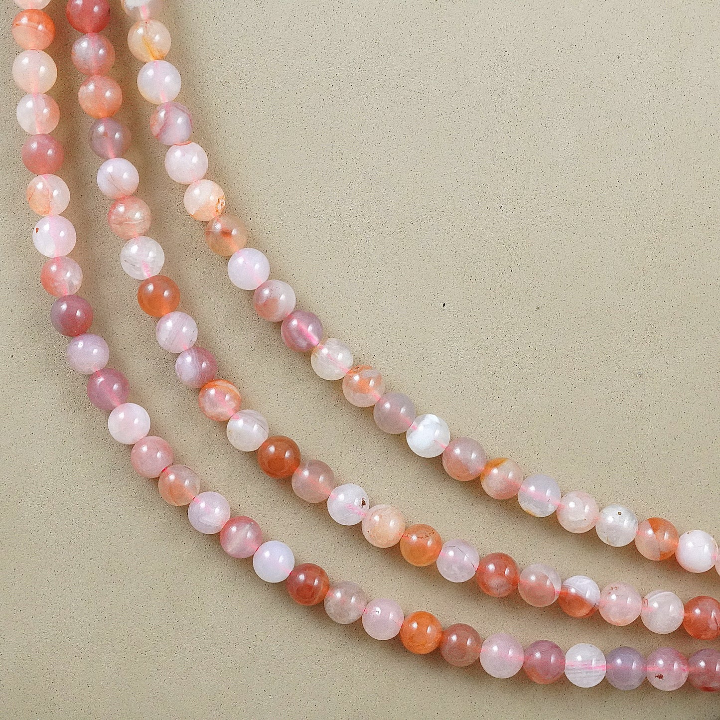 Pink Botswana Agate (Round)(Smooth)(6mm)(8mm)(16"Strand)