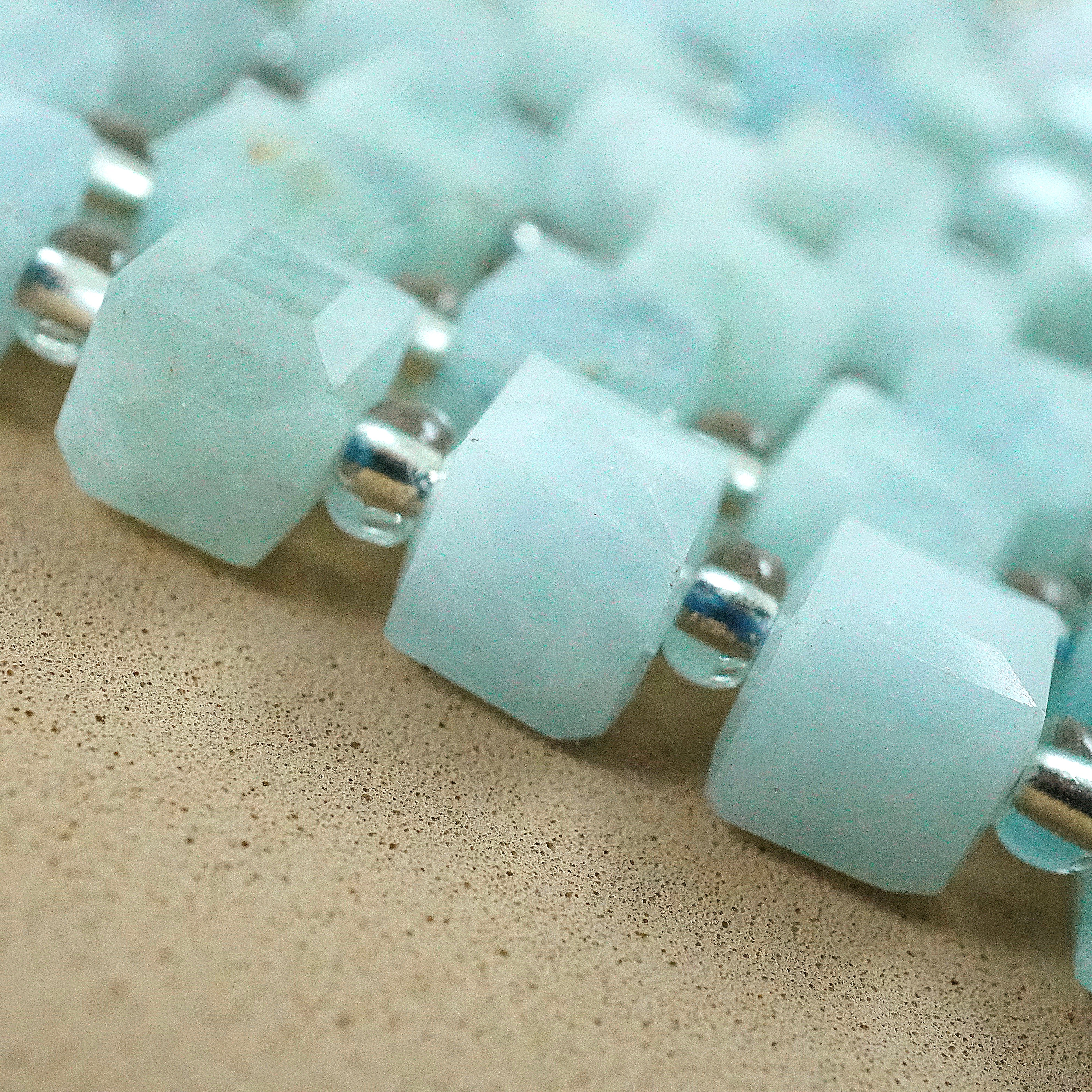 8 Inches MOSS AQUAMARINE FACETED Tumble Cubes Natural buy Gemstone Briolette Center Drill Beads line | Aquamarine Beads | Gemstone Strand