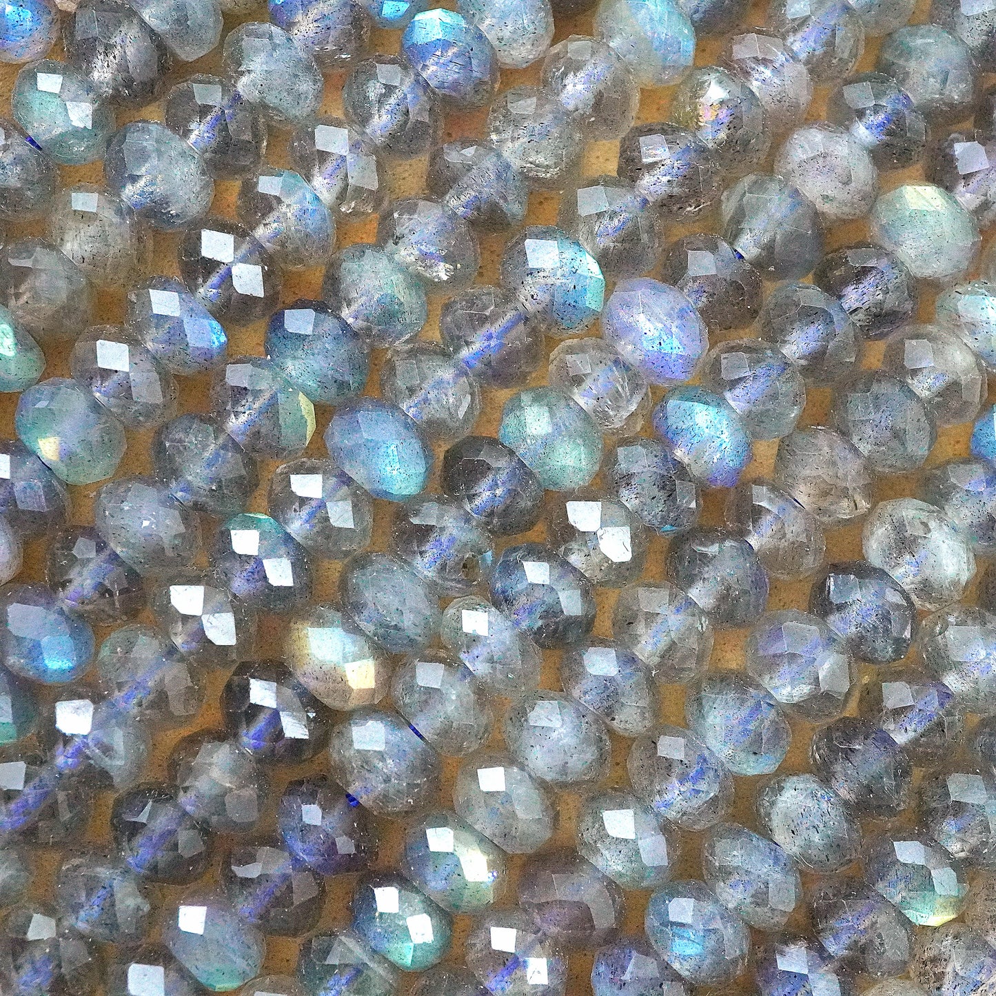 Labradorite (Rondelle)(Faceted)(6mmx3mm)(6mmx4mm)(15"Strand)