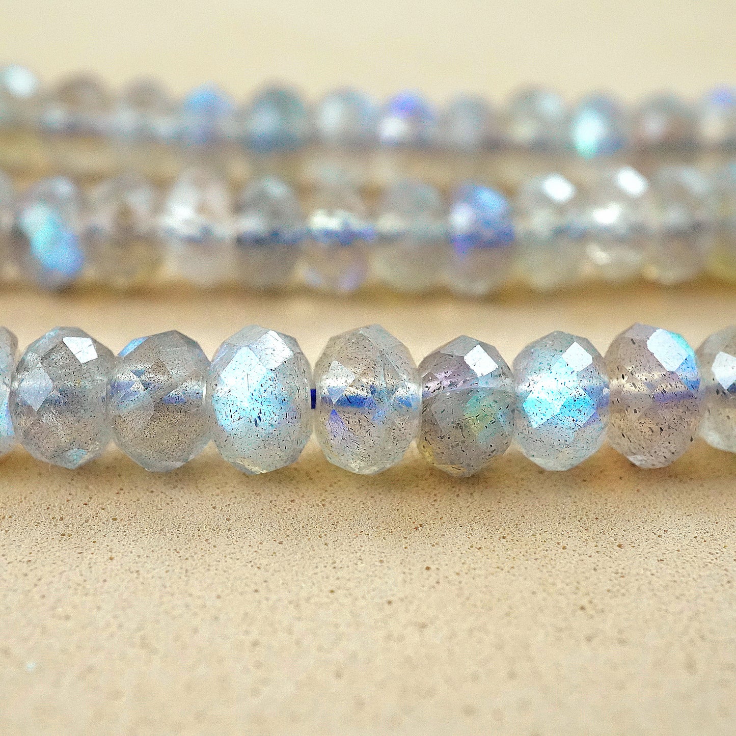 Labradorite (Rondelle)(Faceted)(6mmx3mm)(6mmx4mm)(15"Strand)