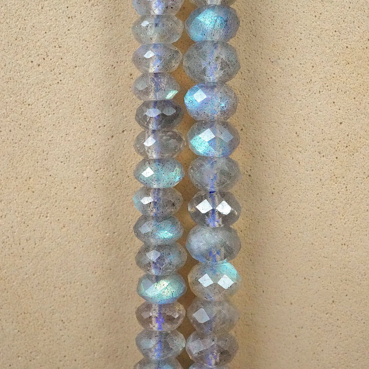 Labradorite (Rondelle)(Faceted)(6mmx3mm)(6mmx4mm)(15"Strand)